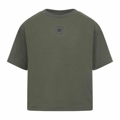 T-Shirt met Korte Mouwen voor kinderen Converse Chuck Patch Boxy Olijf - Maat: 13-15 Jaar