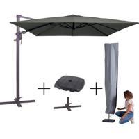 Madison Parasol monaco flex III grey + voet + hoes