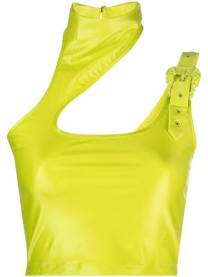 Versace Jeans Couture haut crop à détails de découpes - Jaune