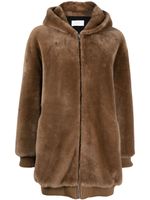 Yves Salomon manteau oversize à fermeture zippée - Marron