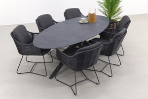 Belmond antraciet/Privada 240x107 - Ovale tuinset - 7-delig