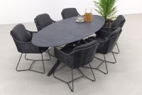 Belmond antraciet/Privada 240x107 - Ovale tuinset - 7-delig