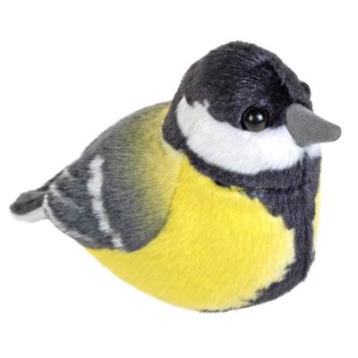 Wild Republic Pluche koolmees - 14 cm - vogel knuffel - met geluid