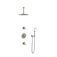 Hotbath Buddy - Inbouw Regendoucheset - 2 Stopkranen - Thermostatisch - Plafondbuis 15 cm - Hoofddouche 300 mm - Ronde Handdouche 3 Standen - Waterbesparend - V02