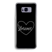 Forever heart black: Samsung Galaxy S8 Transparant Hoesje - thumbnail