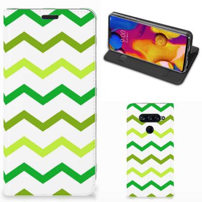 LG V40 Thinq | Hoesje met Magneet | Zigzag Groen