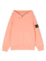 Stone Island Junior Compass-motif cotton hoodie - Rose