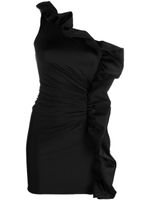 Amen robe volantée à une épaule - Noir