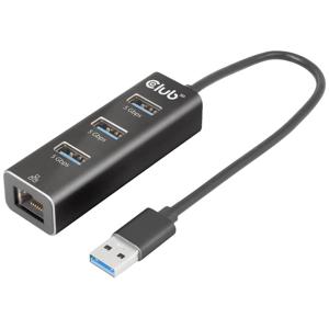 club3D CSV-1430A USB 3.2 Gen 1 (USB 3.0) / RJ45 Adapter Zwart 18 cm