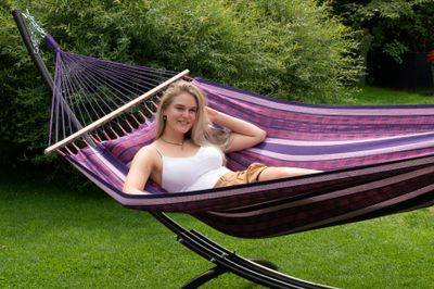 Tropilex Hangmatset Double 'Arc & Lazy' Love - Paars - Colombiaans, Spreidstok - 180 kg