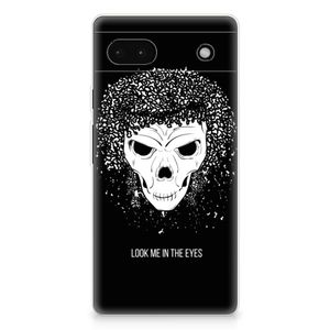 Silicone Back Case Google Pixel 6A Skull Hair