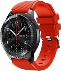 Siliconen sportbandje - Rood - Geschikt voor Samsung Galaxy Watch 3 (45mm) - Galaxy Watch 46mm - Samsung Gear S3 Classic & Frontier