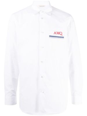 Alexander McQueen chemise à logo brodé - Blanc
