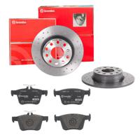 Remmenset, remschijf BREMBO, Remschijftype: Geperforeerd, Inbouwplaats: Achteras: , u.a. für VW, Audi, Seat, Skoda