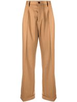 Marni pantalon ample à taille haute - Marron