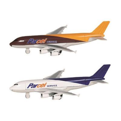 Goki Speelgoed Vliegtuigjes - 2x stuks - 19 cm - bruin en wit - pull back motor - kinderen