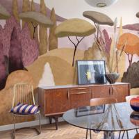 Modern Behang Lago di Como Rol Paars