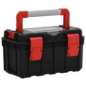 VidaXL Gereedschapskist 45x28x26,5 cm zwart en rood