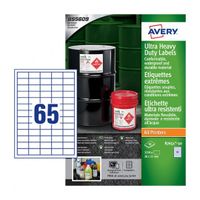 Avery B7651-50 etiket Rechthoek Permanent Wit 3250 stuk(s) - thumbnail