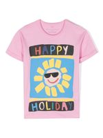 Stella McCartney Kids t-shirt à imprimé Happy Holiday - Rose