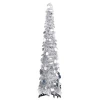 VidaXL Kunstkerstboom pop-up 120 cm pet zilverkleurig