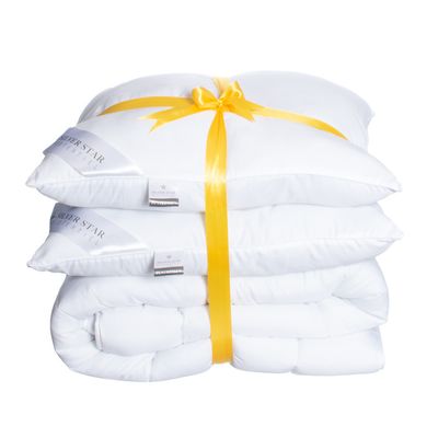 Silver Star Beddengoed pakket: 2 Hoofdkussens + All Season Dekbed - 240 x 200 cm - Voor - Vulling: - 240x200 cm - - Inclusief Topper -