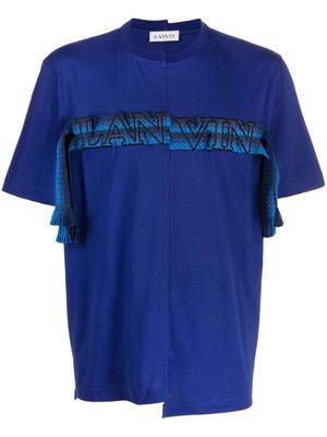 Lanvin t-shirt en coton à logo brodé - Bleu