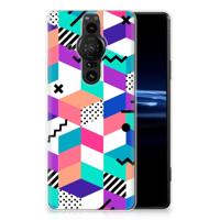 Sony Xperia Pro-I | TPU Hoesje | Blokken Kleurrijk Sony Xperia Pro-I | TPU Hoesje | Blokken Kleurrijk