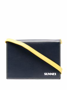 Sunnei sac porté épaule à logo - Bleu