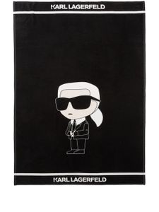 Karl Lagerfeld serviette de plage Ikonik en coton biologique - Noir