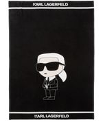 Karl Lagerfeld serviette de plage Ikonik en coton biologique - Noir - thumbnail