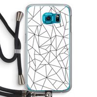 Geometrische lijnen zwart: Samsung Galaxy S6 Transparant Hoesje met koord