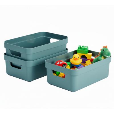 Sunware Opbergbox - 3x - kunststof - blauwgroen - 9 liter - Opbergbakken - Opbergmanden