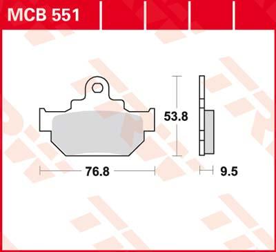 TRW Remblokken, en remschoenen voor de moto, MCB551 Allround organisch