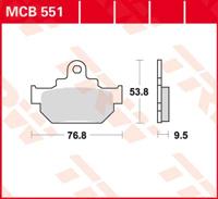 TRW Remblokken, en remschoenen voor de moto, MCB551 Allround organisch