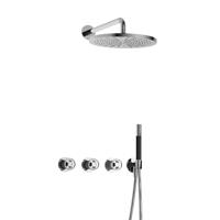 Hotbath Cobber IBSW70 Regendoucheset inbouw - 38.5cm wandarm - 30cm ronde hoofddouche - staafhanddouche - chroom IBSW70CR5