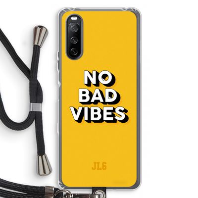 No Bad Vibes: Sony Sony Xperia 10 III Transparant Hoesje met koord