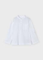 Mayoral Zomer polo shirt L/S mao kraag jongens - wit