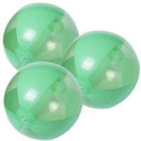 6x stuks opblaasbare strandballen plastic groen 28 cm