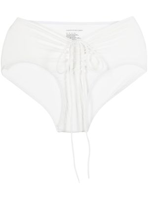 Christopher Esber bas de bikini à lien de resserrage - Blanc