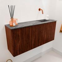 Toiletmeubel Mondiaz Joya Dlux | 90 cm | Meubelkleur Ruby | Faye wastafel Sombra Wasbak Rechts | Zonder kraangat(en)