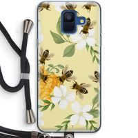 No flowers without bees: Samsung Galaxy A6 (2018) Transparant Hoesje met koord