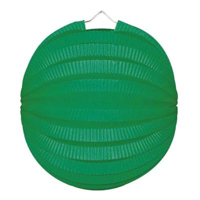 Party Lampion van papier - ronde vorm - groen - Dia 22 cm