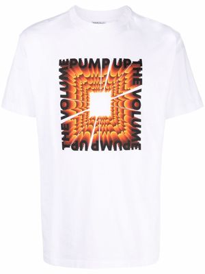 Marcelo Burlon County of Milan t-shirt Pump Up the Volume à slogan imprimé - Blanc