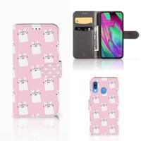 Samsung Galaxy A40 | Telefoonhoesje | Met pasjeshouder | Sleeping Cats