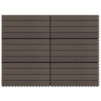 VidaXL Terrastegels 6 st 60x30 cm 1,08 m² hkc donkerbruin