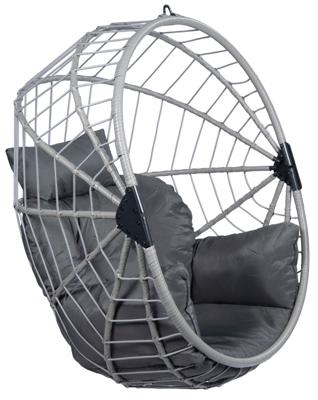 Hangstoel 1 Persoons Egg Luxe Grey - Zwart - 160 kg - Tropilex