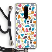 Kleurrijke katten: OnePlus 8 Transparant Hoesje met koord