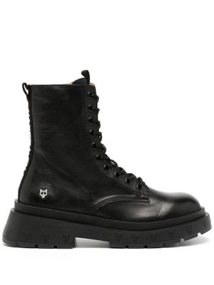 NAKED WOLFE bottines Romper à bande logo - Noir