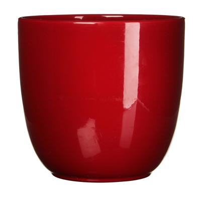 Mica Decorations Plantenpot - rood - glans - keramiek - D22,5 x H20 cm - bloempot